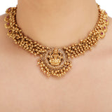 KONARK CLASSIC GOLD PLATED TEMPLE NECKLACE SET
