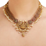 KONARK CLASSICE TEMPLE FLOWER JEWELLERY SET