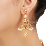 KONARK CLASSICE TEMPLE FLOWER JEWELLERY SET