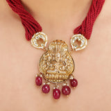 KONARK CLASSIC TEMPLE  GOLD NECKLACE SET