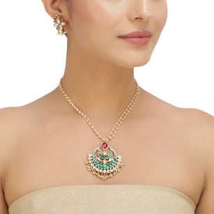 SANKRANTI PINK CHAND KUNDAN SET