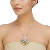SANKRANTI KUNDAN PINK CHAND PENDANT SET