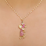 SANKRANTI KUNDAN PINK PENDANT SET