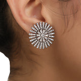 Ruhani Round Earring Black Studs
