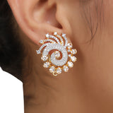 Ruhani Drop Gold Plated Stud Earring
