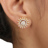 Ruhani Round Earring Black Studs