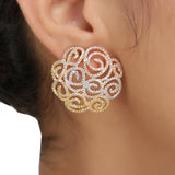 Ruhani Flower Gold Plated Studs Earring