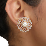 Ruhani Gold Plated Earring Flower Studs