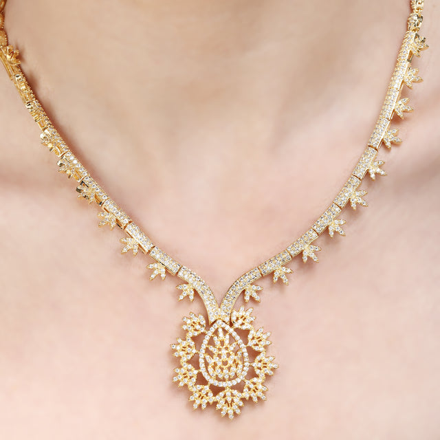 SHAHI GEMSTONE ZIRCON NECKLACE SET