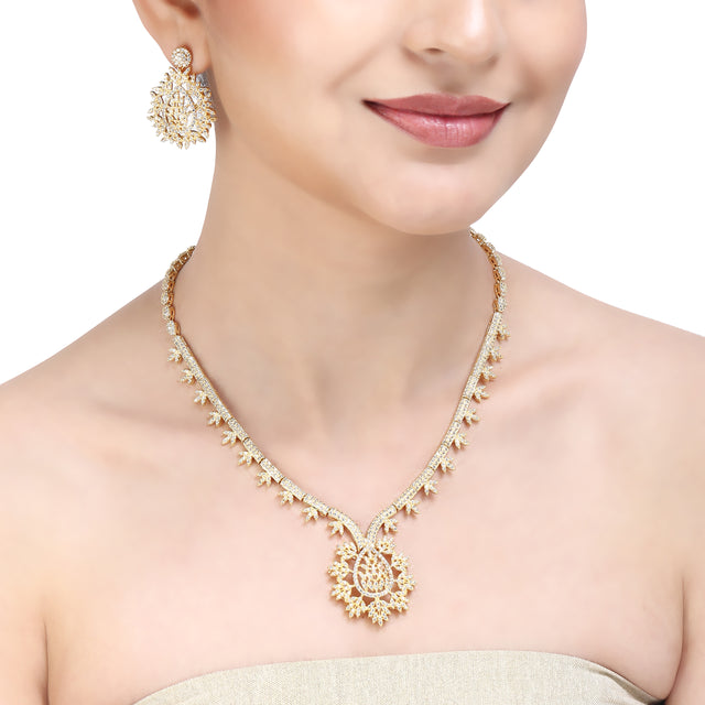 SHAHI GEMSTONE ZIRCON NECKLACE SET
