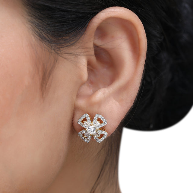 FLOWER SHAPE ZIRCON NECKLACE MANGALSUTRA SET
