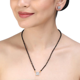 SQUARE ZIRCON MANGALSUTRA SET