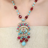 Nayaab Tiya Kundan Pendant Necklace