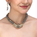 GANGA JAMUNA PLAIN TIKON NECKLACE SET