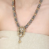 GANGA JAMUNA KUNDAN ROUND NECKLCE SET