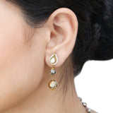 GANGA JAMUNA FLOWER KUNDAN PENDANT SET