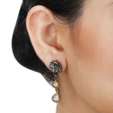 GANGA JAMUNA PEACOCK KUNDAN PENDANT SET