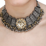 GANGA JAMUNA KUNDAN NECKLACE SET