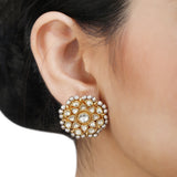 GANGA JAMUNA ROUND KUNDAN PENDANT SET