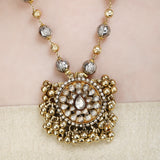 GANGA JAMUNA ROUND KUNDAN PENDANT SET