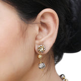GANGA JAMUNA ROUND KUNDAN PENDANT SET