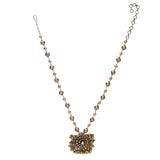 GANGA JAMUNA ROUND KUNDAN PENDANT SET