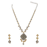 GANGA JAMUNA TIKON KUNDAN PENDANT SET