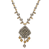 GANGA JAMUNA TIKON KUNDAN PENDANT SET