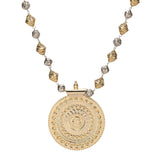 GANGA JAMUNA FLOWER KUNDAN PENDANT SET