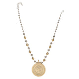 GANGA JAMUNA FLOWER KUNDAN PENDANT SET