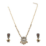 GANGA JAMUNA KUNDAN PENDANT SET