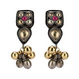GANGA JAMUNA KUNDAN PENDANT SET