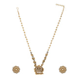 GANGA JAMUNA ROUND KUNDAN PENDANT SET