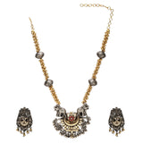 GANGA JAMUNA CHAND  KUNDAN NECKLACE SET