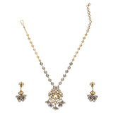 GANGA JAMUNA TIKON KUNDAN PENDANT SET
