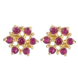 Ruhani Red Flower Earring Stud