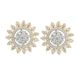 Ruhani Round Earring Black Studs
