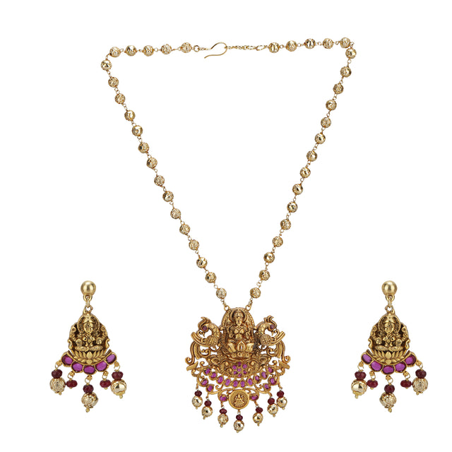 KONARK CLASSIC TEMPLE PENDANT SET