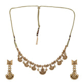 KONARK CLASSIC TEMPLE  GOLD PLATED NECKLACE SET
