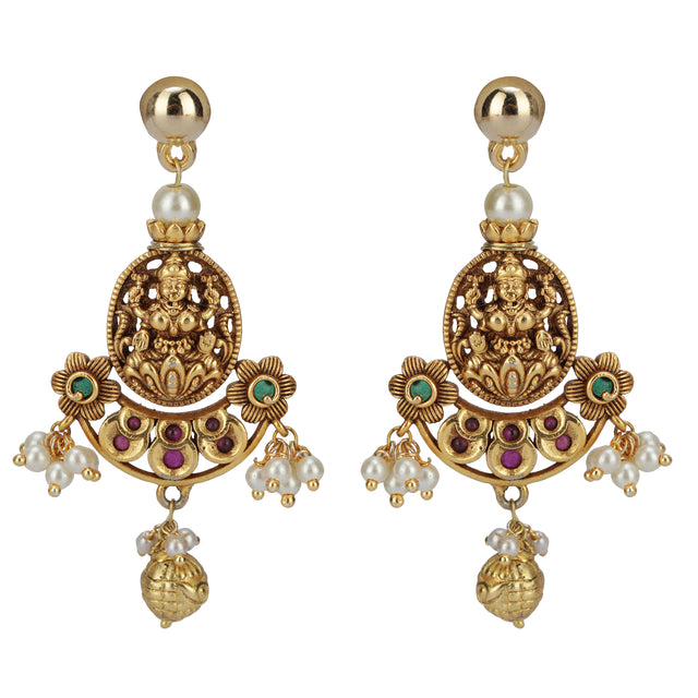 KONARK CLASSICE TEMPLE FLOWER JEWELLERY SET