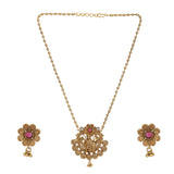 KONARK CLASSIC TEMPLE  GOLD PLATED PENDANT SET
