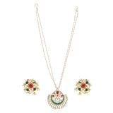 SANKRANTI KUNDAN PINK CHAND PENDANT SET