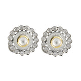 Ruhani Round Earring Black Studs