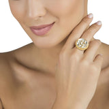 KUNDAN GOLD ROUND RING