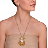GOLD PLATED CHAITRA GOLDEN KUNDAN NECKLACE SET