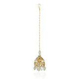 Gold Plated Kundan Fluorite Tika