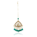 Gold Plated Kundan Peacock Tika