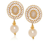 STUDDED BAGUETTE ROUND EARRINGS