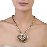 KUNDAN BLUE IOLITE TRIBAL NECKLACE