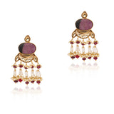 GOLD PLATED CHAITRA MULTICOLOR LONG EARRINGS